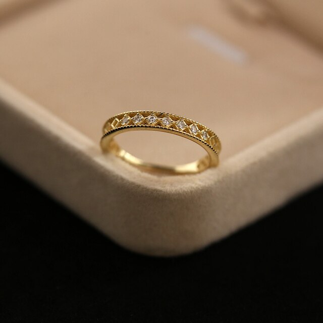 925 Sterling Silber Einfach Pav�� Kristallring | Shop Nory
