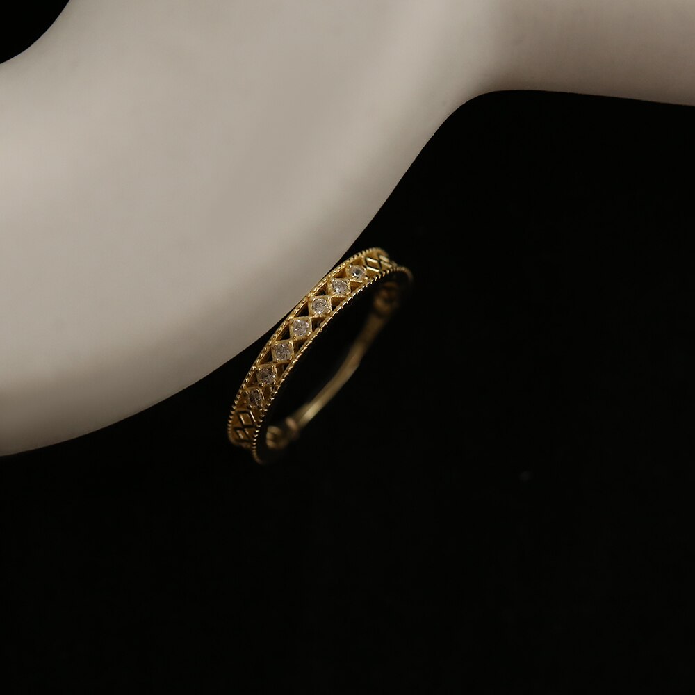 925 Sterling Silber Einfach Pav�� Kristallring | Shop Nory