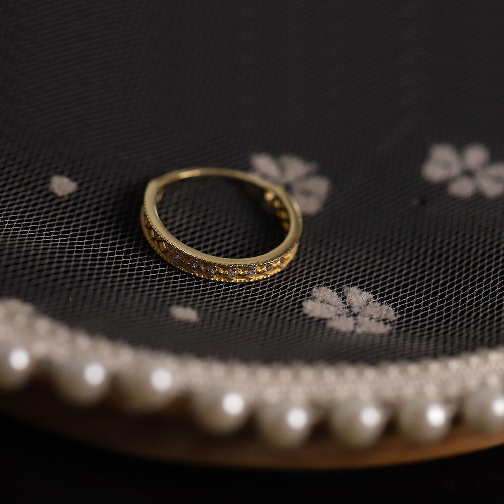 925 Sterling Silber Einfach Pav�� Kristallring | Shop Nory