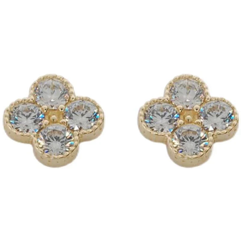 925er Sterling Silber Einfache Temperament Blumen Zirkon Ohrringe | Shop Nory