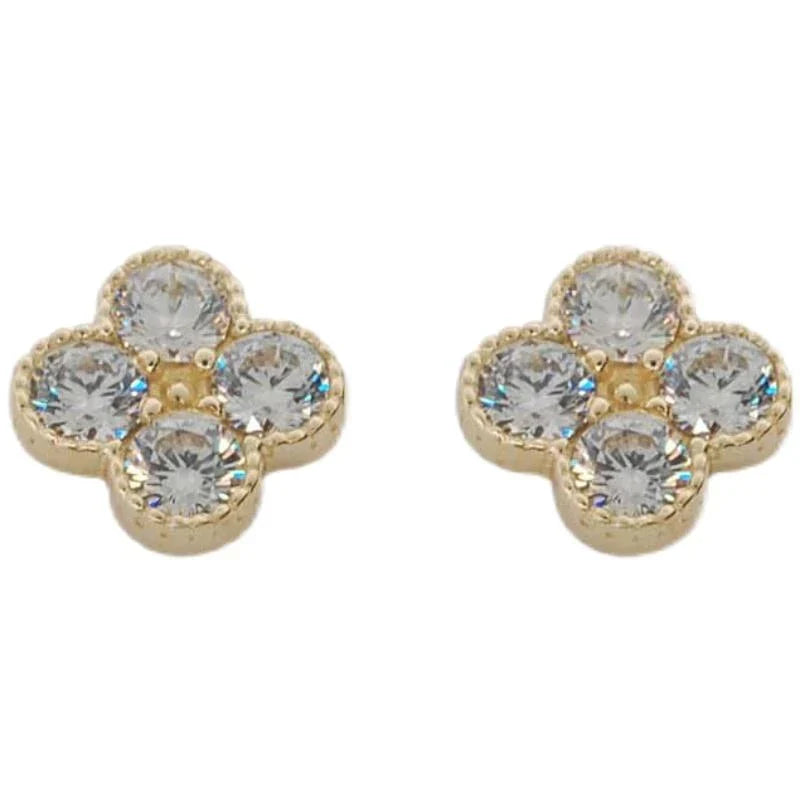925 Sterlingsilber Einfache Blumen Zirkon Ohrringe | Shop Nory