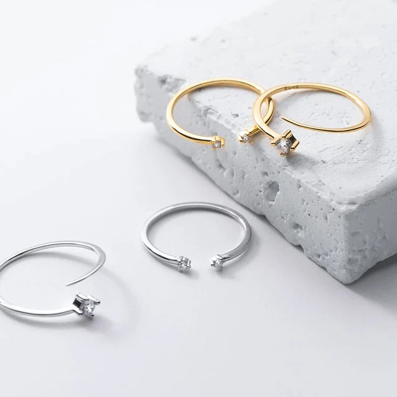 Exquisite 925 Sterlingsilber Zirkon Offene Ring | Shop Nory