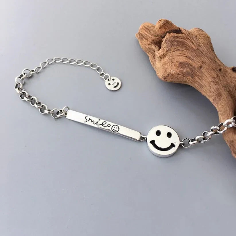 925 Sterling Silver Lächelndes Gesicht Lustiges Armband | Shop Nory