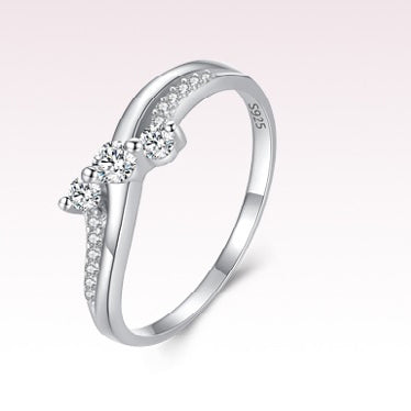 925 Sterling Silber Funkelnde Zirkon Wellenring | Shop Nory