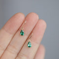 925 Sterling Silver Grüne Retro Tropfenohrringe | Shop Nory