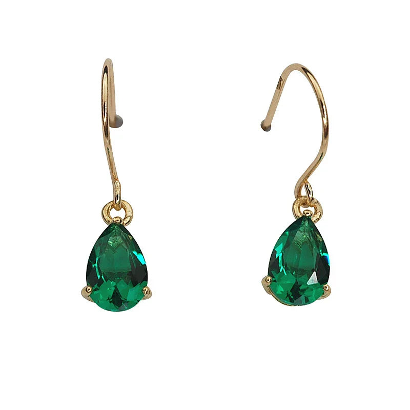 925 Sterling Silver Grüne Retro Tropfenohrringe | Shop Nory