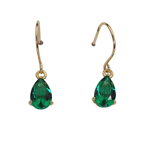 925 Sterling Silver Grüne Retro Tropfenohrringe | Shop Nory