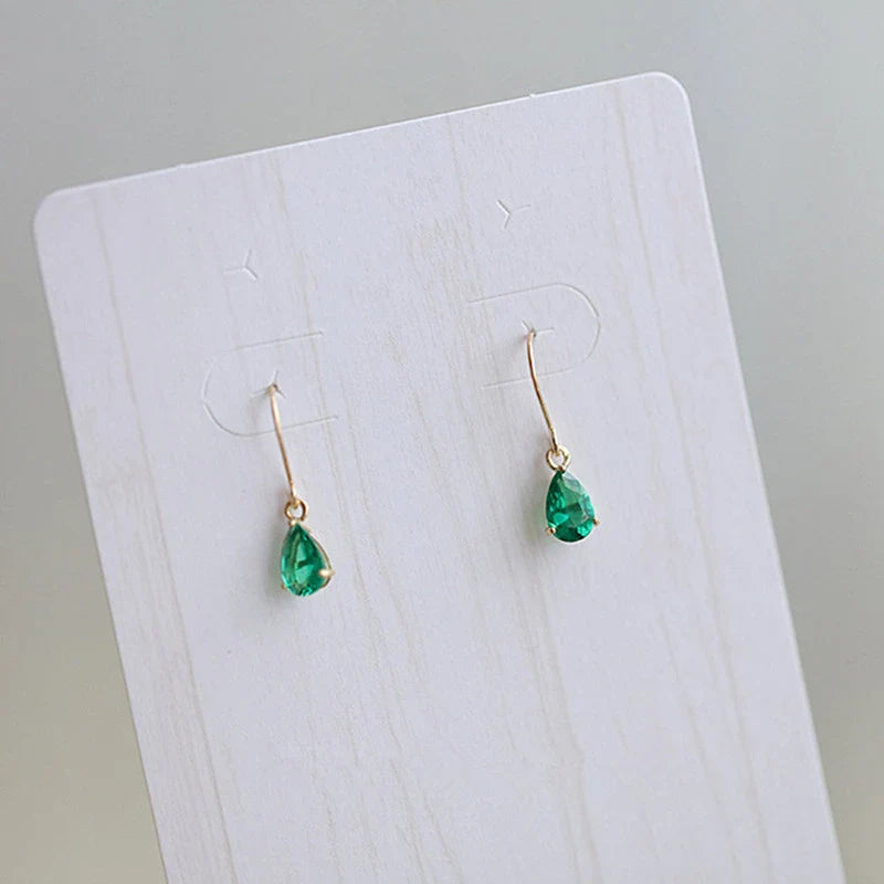 925 Sterling Silver Grüne Retro Tropfenohrringe | Shop Nory