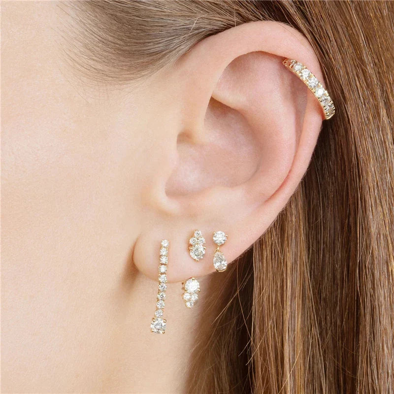 925 Sterling Silber Funkelnde Zirkon Ohrringe | Shop Nory