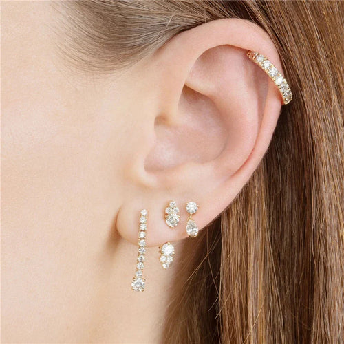 925 Sterling Silber Funkelnde Zirkon Ohrringe | Shop Nory