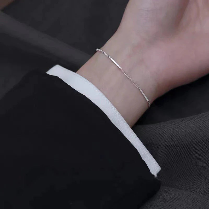 925 Sterling Silber Einfach Glänzende Armbanduhr | Shop Nory