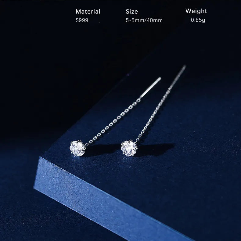 Kurze Quasten-Diamant-Stift-Hängerohrringe | Shop Nory