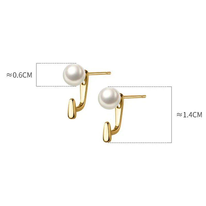 925 Sterling Silver Trend Statement Künstliche Perle Tages Ohrringe | Shop Nory