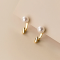 925 Sterling Silver Trend Statement Künstliche Perle Tages Ohrringe | Shop Nory