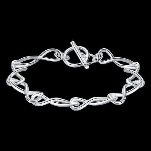 925 Sterling Silber Gedrehte Form Kettenarmband | Shop Nory