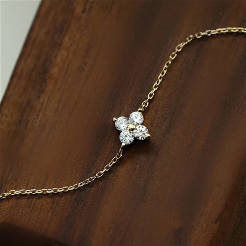 925 Sterlingsilber Zirkon Blumenarmband | Shop Nory