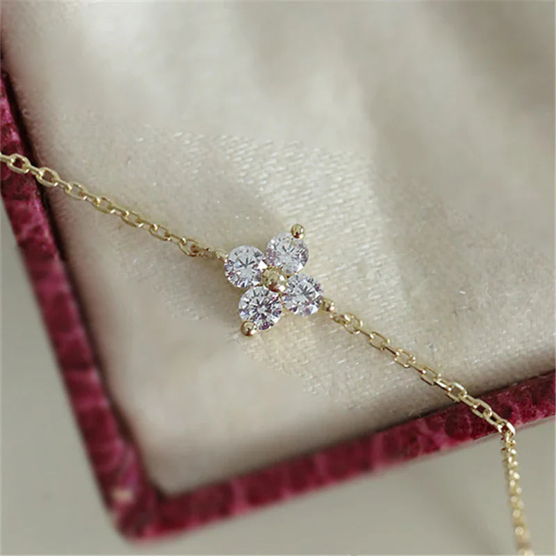 925 Sterlingsilber Zirkon Blumenarmband | Shop Nory