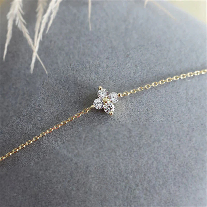 925 Sterlingsilber Zirkon Blumenarmband | Shop Nory