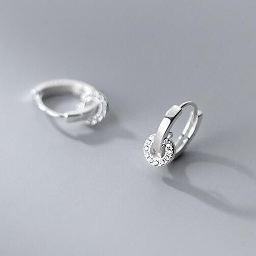 925 Sterling Silber Zirkon Runde Creolen | Shop Nory
