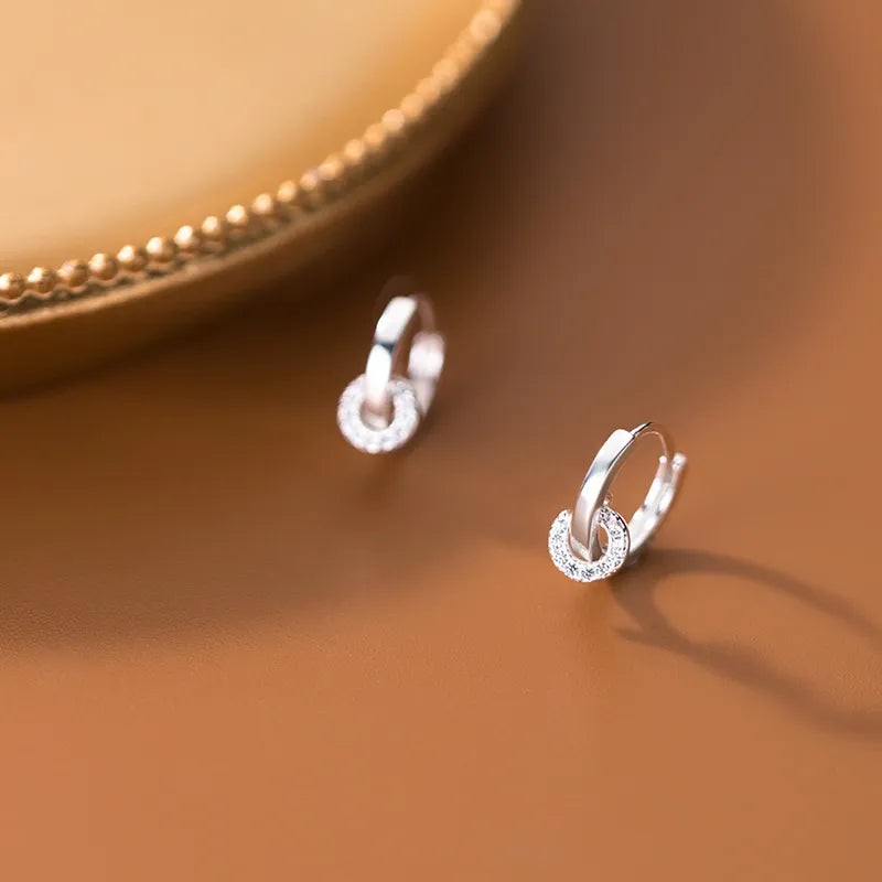 925 Sterling Silber Zirkon Runde Creolen | Shop Nory