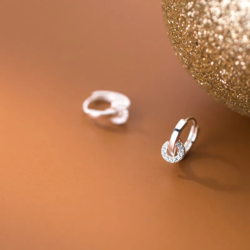925 Sterling Silber Zirkon Runde Creolen | Shop Nory