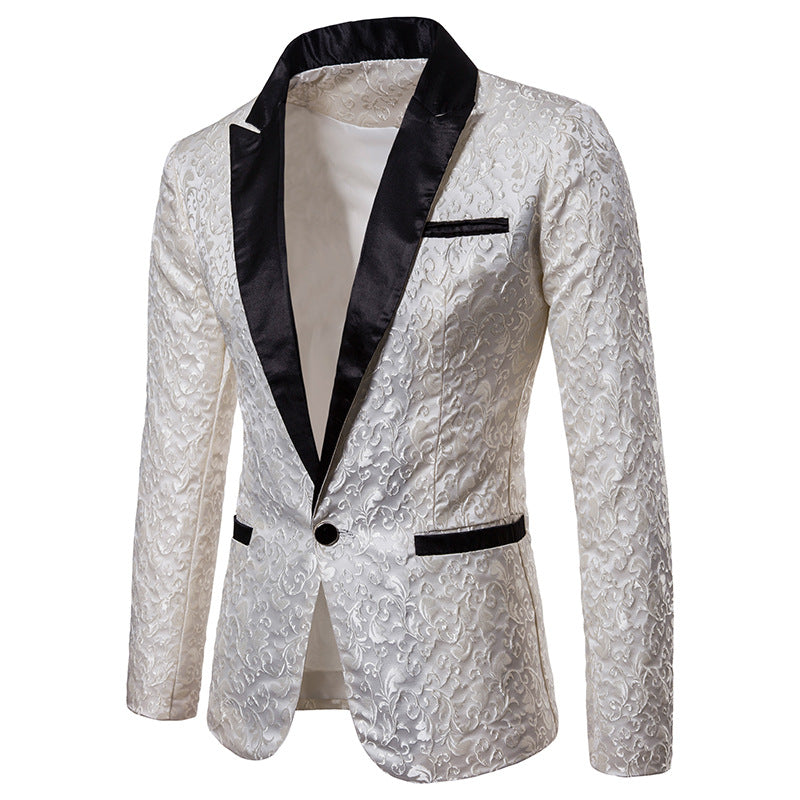 Herren ornamentales Smokingsakko mit Satinrevers und brokatstrukturierter Oberfläche Shop Nory