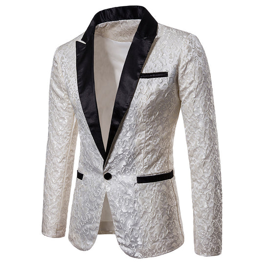 Herren ornamentales Smokingsakko mit Satinrevers und brokatstrukturierter Oberfläche Shop Nory