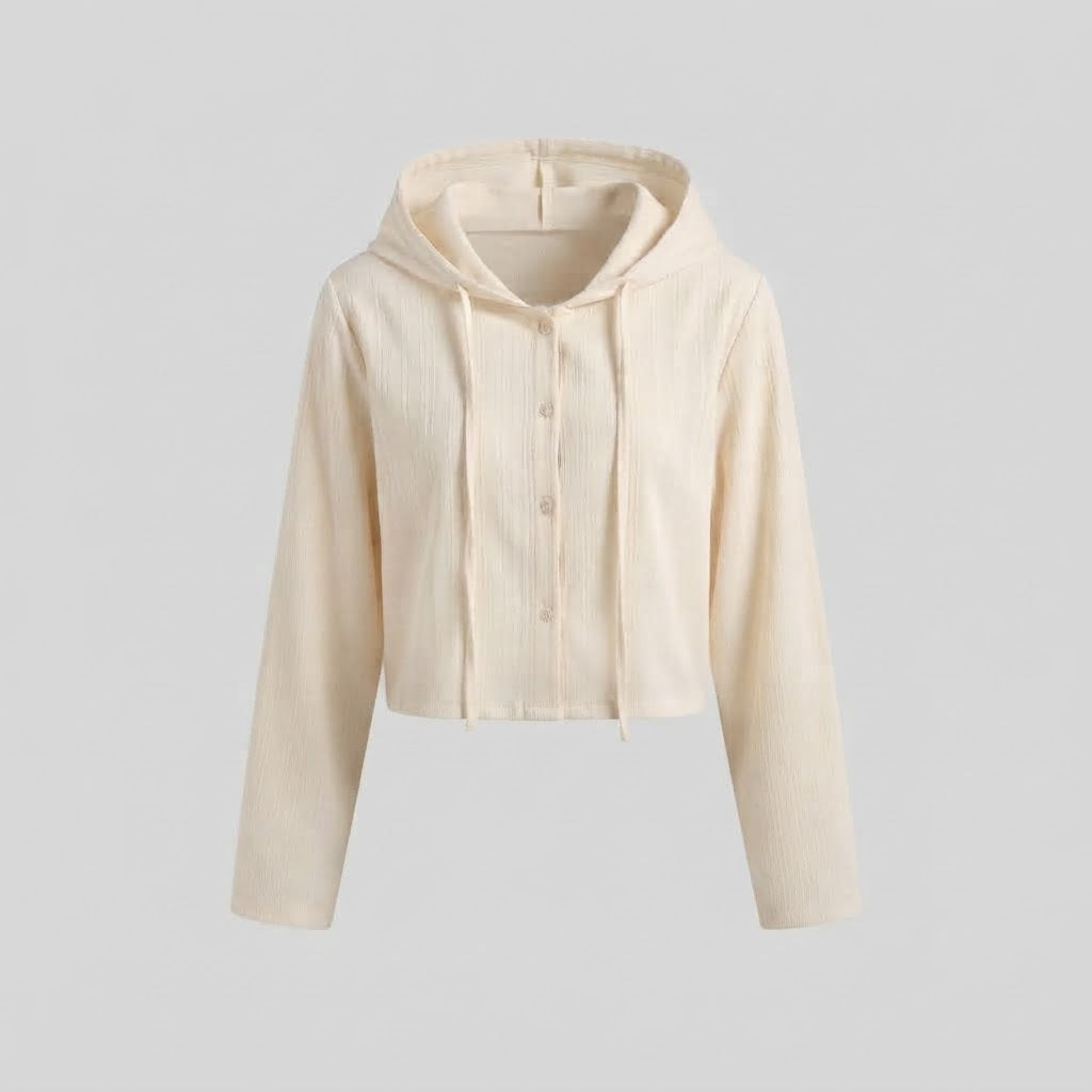 Damen Kurzgeschnittenes Kapuzenblouson aus leichter Crinkle‑Qualität Shop Nory