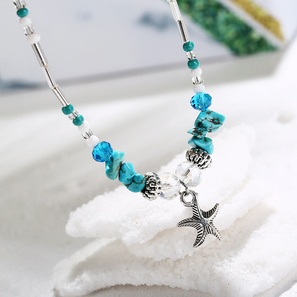 Damen Fußkettchen mit maritimen Anhängern aus hochwertigem Metall Shop Nory