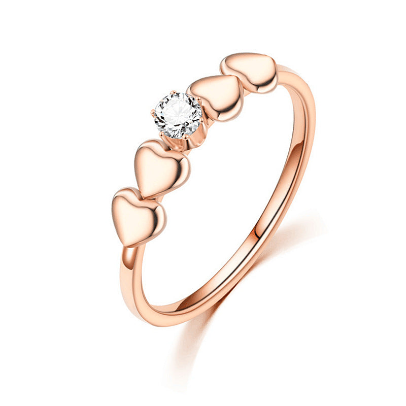 Damen Ring mit herzförmigen Akzenten und funkelndem Zirkonia Shop Nory