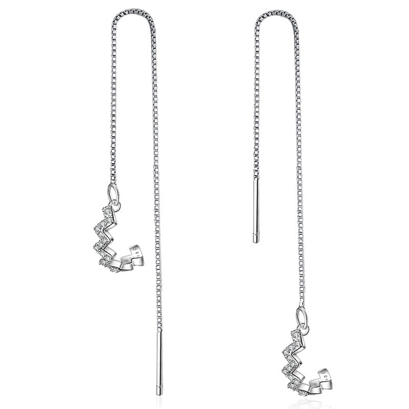 Damenohrringe mit zigarrenförmigem Zirkonia-Besatz und elegantem Design Shop Nory