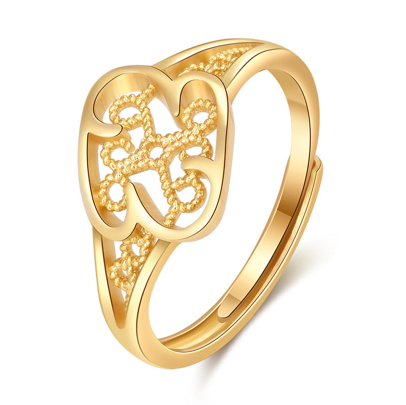 Damenring mit kunstvollem Muster und hochwertiger Goldbeschichtung Shop Nory