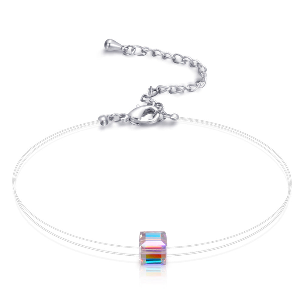Damen zierliches Armband mit facettiertem Kristalleinsatz Shop Nory