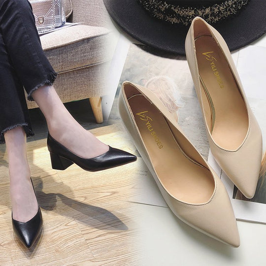 Damen elegante Spitzen Pumps mit komfortablem Blockabsatz Shopnory