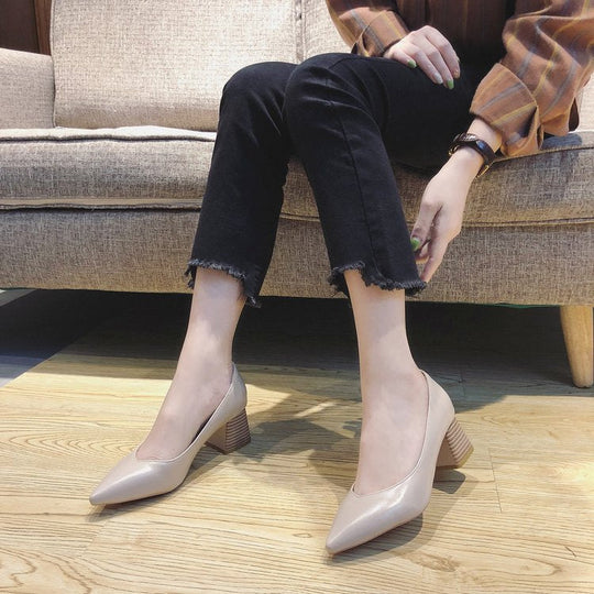 Damen elegante Spitzen Pumps mit komfortablem Blockabsatz Shopnory
