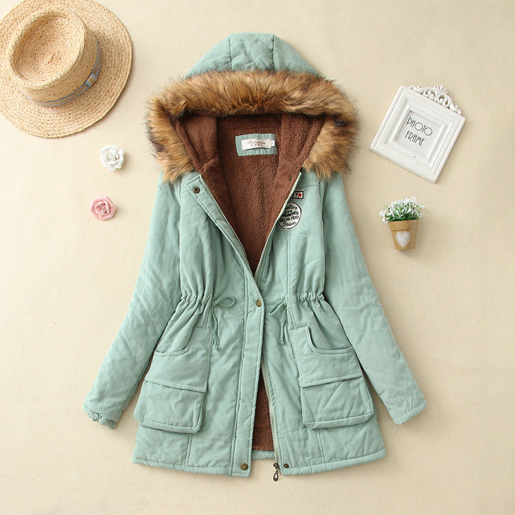 Damen Winterparka mit kuscheligem Teddyfutter, tailliertem Kordelzug und abnehmbarer Kapuze Shop Nory
