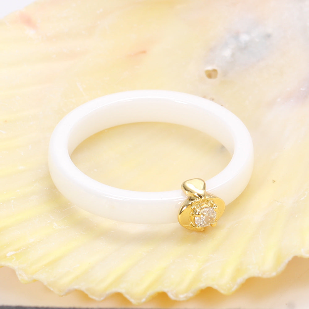Damen Ring mit funkelndem Kristall und elegantem zweifarbigen Design Shop Nory