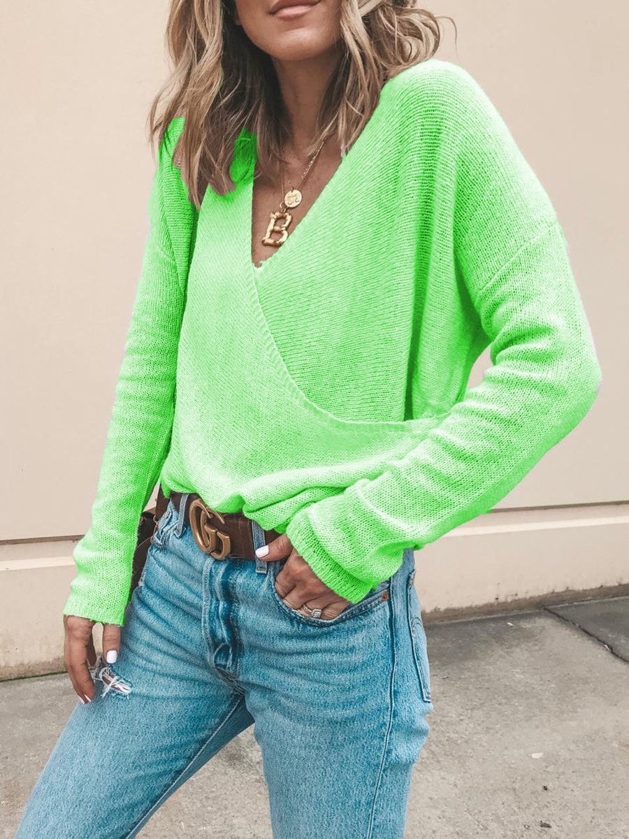 Lässiger Strickpullover mit V-ausschnitt Weich und Leicht Casual Eleganz