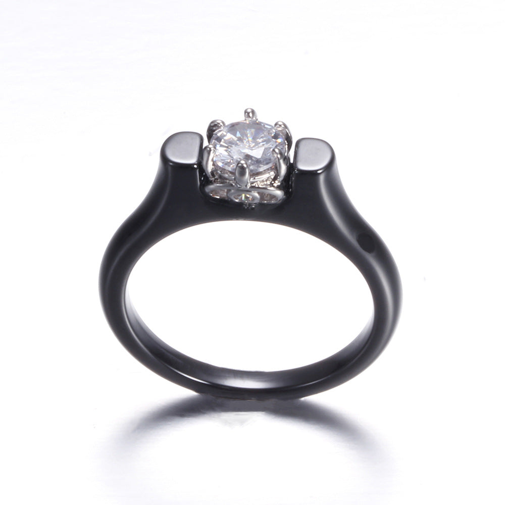 Damen Ring mit einzigartigem, elegantem Design und funkelndem Kristalleinsatz Shop Nory