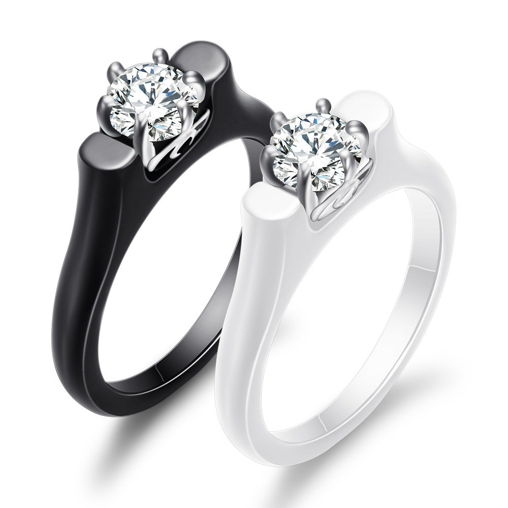 Damen Ring mit einzigartigem, elegantem Design und funkelndem Kristalleinsatz Shop Nory
