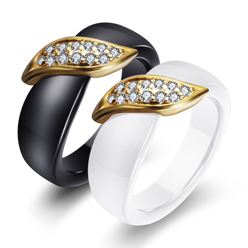 Damen Ring mit elegantem Blattdesign und funkelndem Zirkonia-Besatz Shop Nory