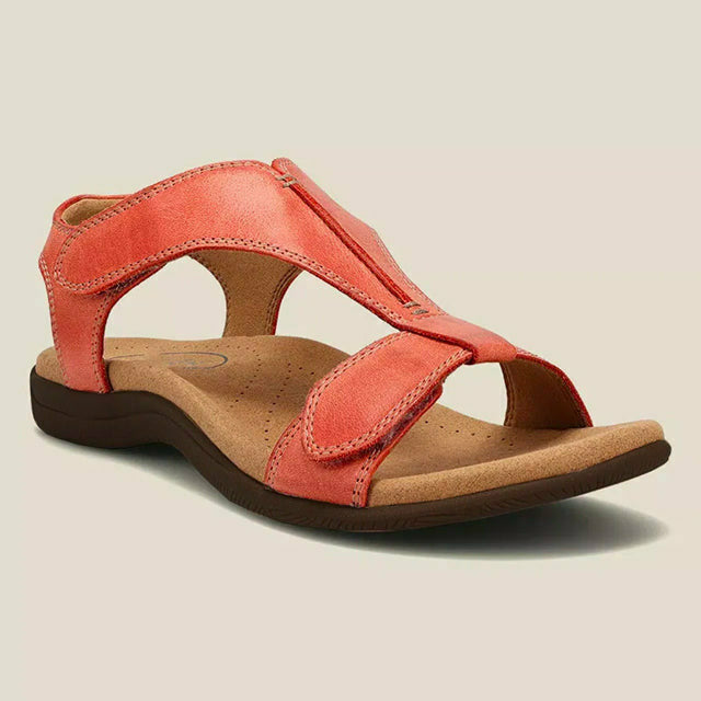 Einfarbige Sandalen Mit Klettverschluss