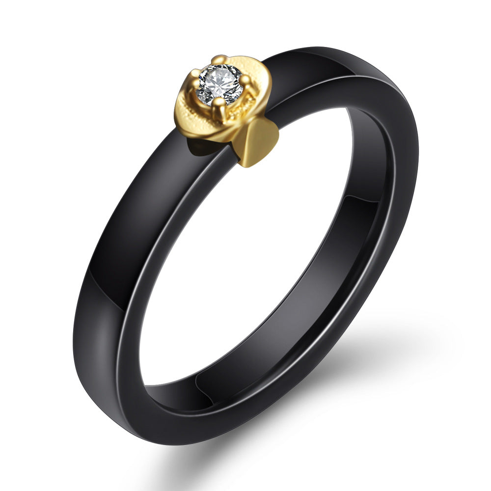 Damen Ring mit funkelndem Kristall und elegantem zweifarbigen Design Shop Nory