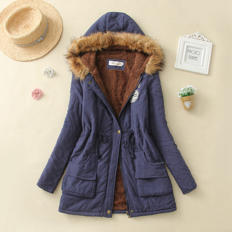 Damen Winterparka mit kuscheligem Teddyfutter, tailliertem Kordelzug und abnehmbarer Kapuze Shop Nory
