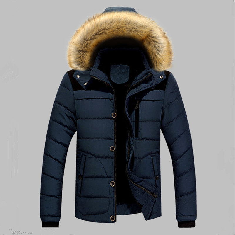 Herren Gefütterte Stepp-Expeditionsjacke mit Kunstfellkapuze und Frontmix-Taschen Shop Nory