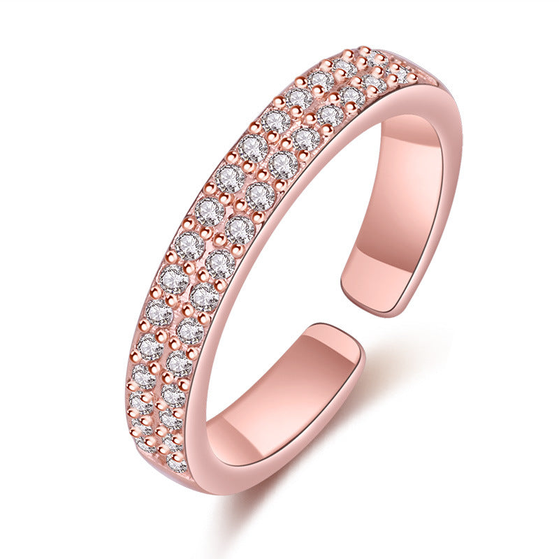 Damen Offener Ring mit funkelnden Zirkonia-Elementen und modernem Design Shop Nory