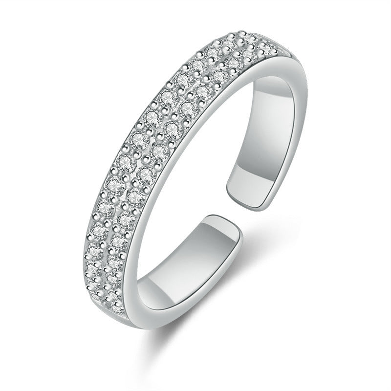 Damen Offener Ring mit funkelnden Zirkonia-Elementen und modernem Design Shop Nory