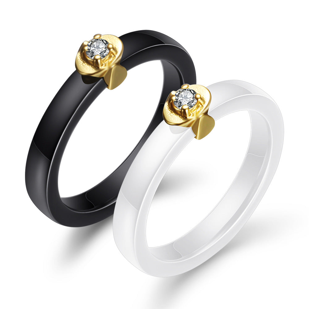 Damen Ring mit funkelndem Kristall und elegantem zweifarbigen Design Shop Nory