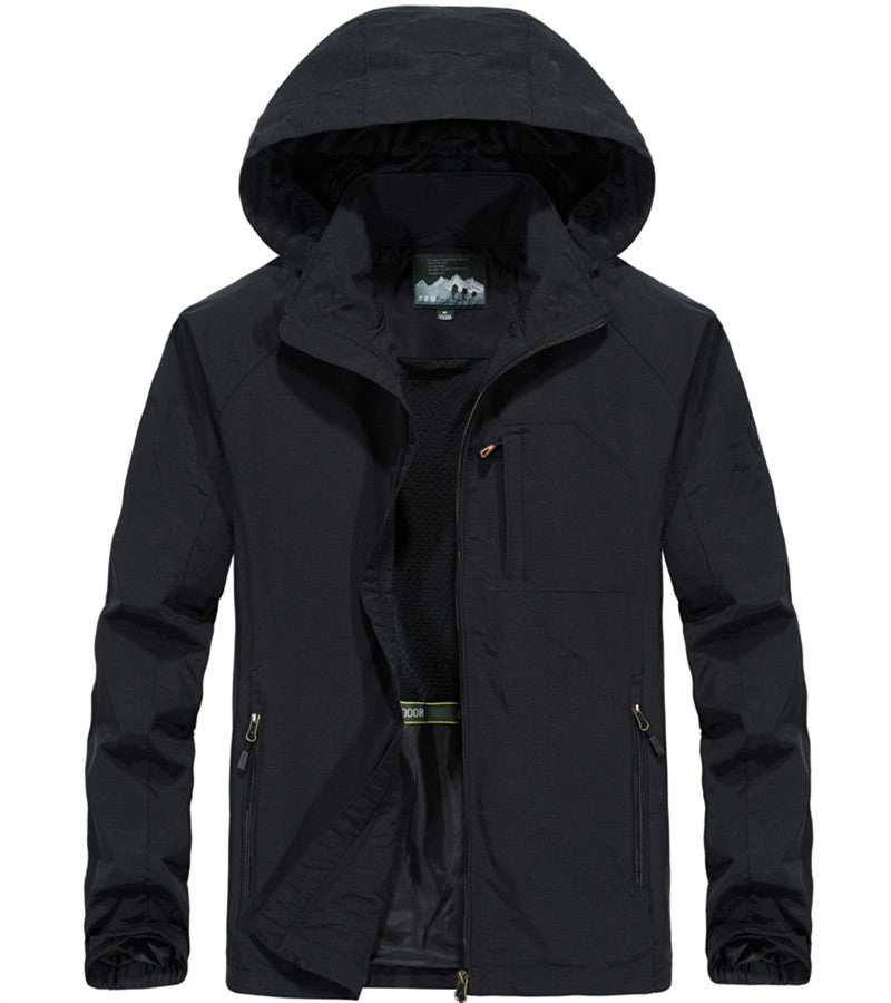 Herren Leichte Allwetter-Fieldjacke mit Kapuze, Mesh‑Innenfutter und Reißverschlusstaschen Shop Nory