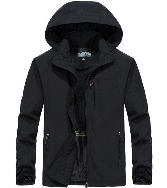 Herren Leichte Allwetter-Fieldjacke mit Kapuze, Mesh‑Innenfutter und Reißverschlusstaschen Shop Nory